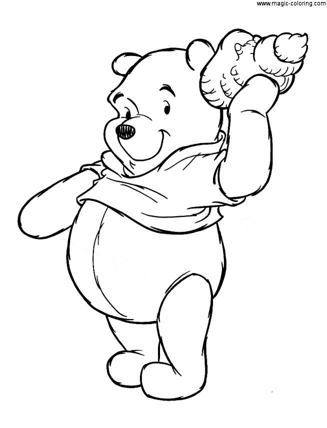 Winnie the Pooh Listening Shell Coloring