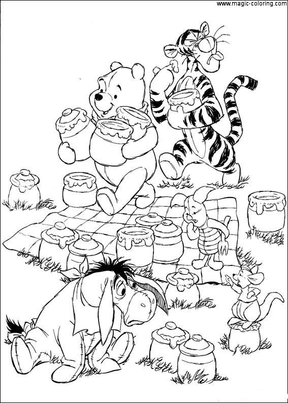 Winnie The Pooh And Honey Heaven Coloring