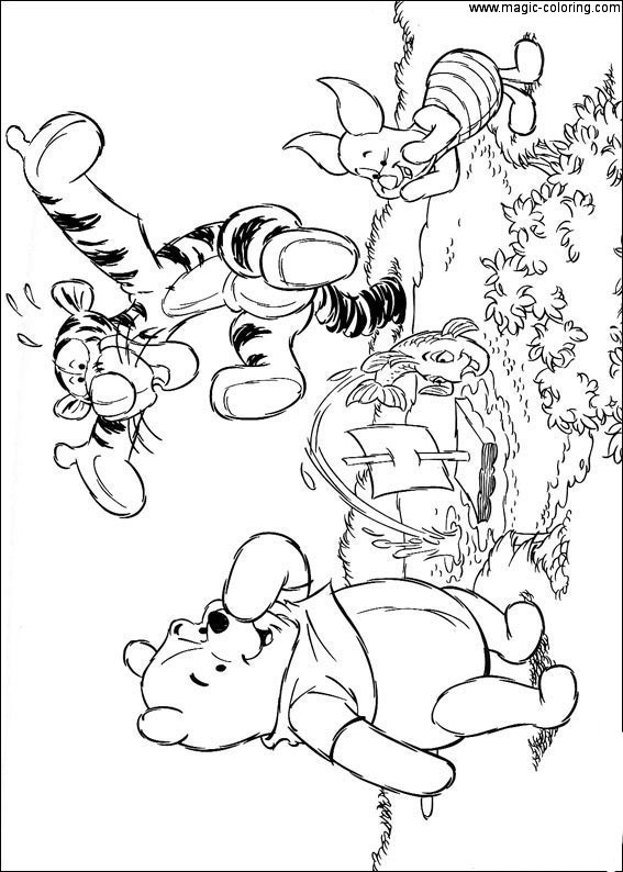 Winnie The Pooh And Friends Fishing Coloring