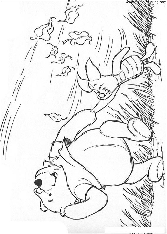 Winnie The Pooh At Wind Coloring