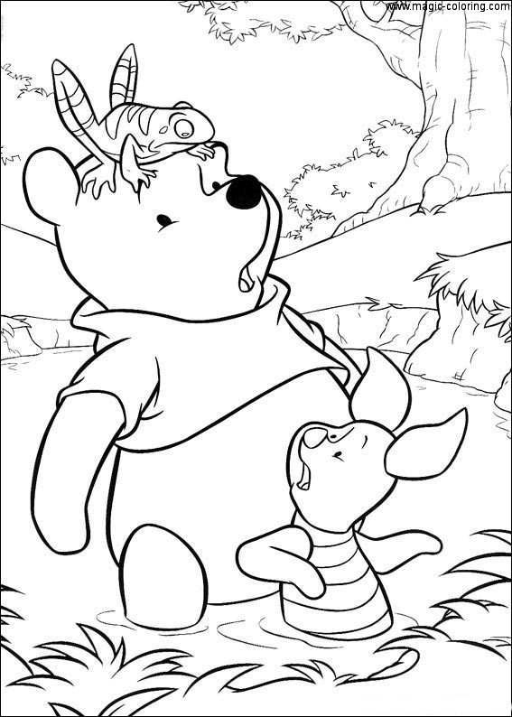Winnie The Pooh And Frog Coloring