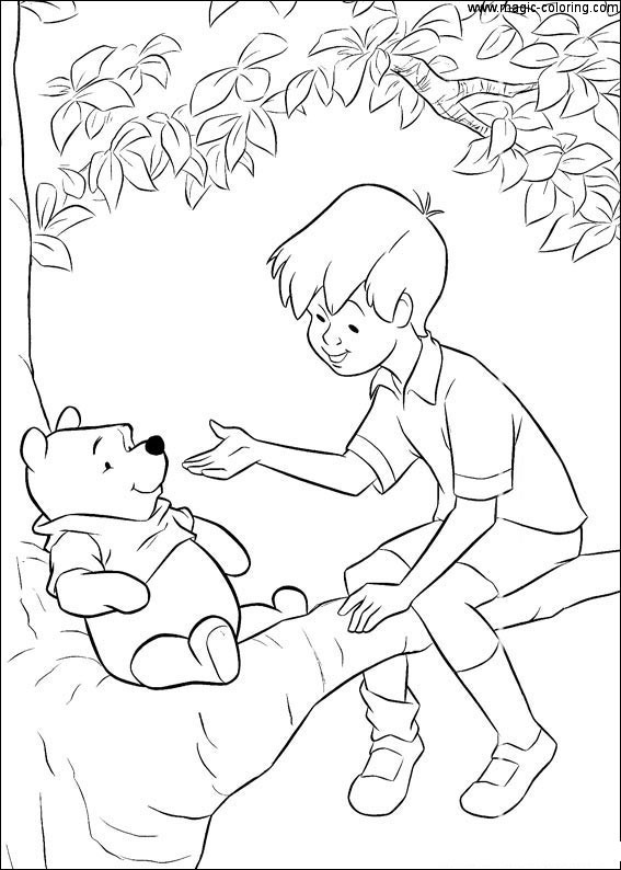 Winnie The Pooh And Christopher Robin Coloring