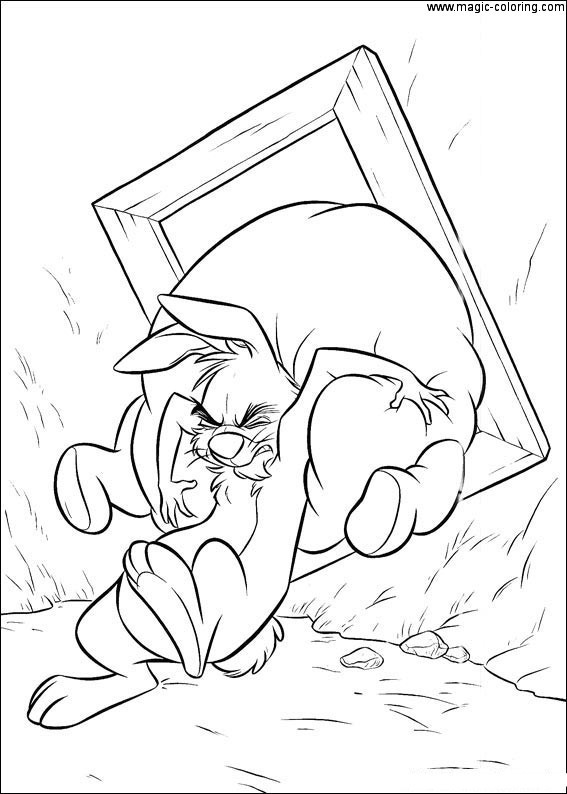 Rabbit Pushing Winnie Again Coloring