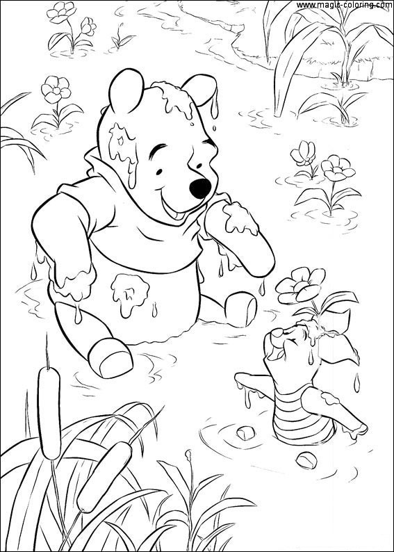 Winnie and Piglet In Mug Coloring