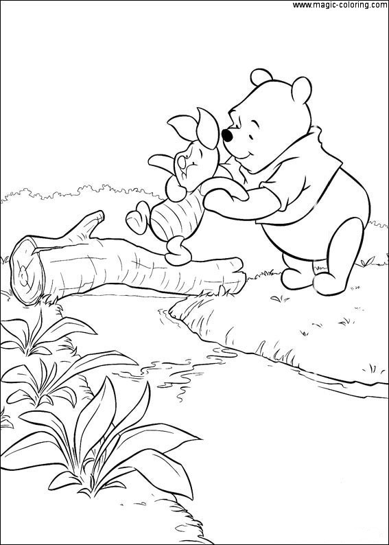 Winnie The Pooh Holding Piglet Coloring