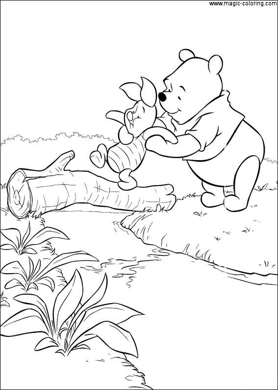 Winnie The Pooh Holding Piglet Coloring