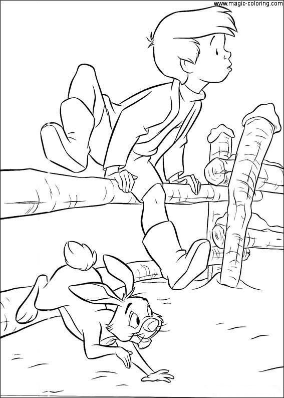 Rabbit And Christopher Robin Coloring