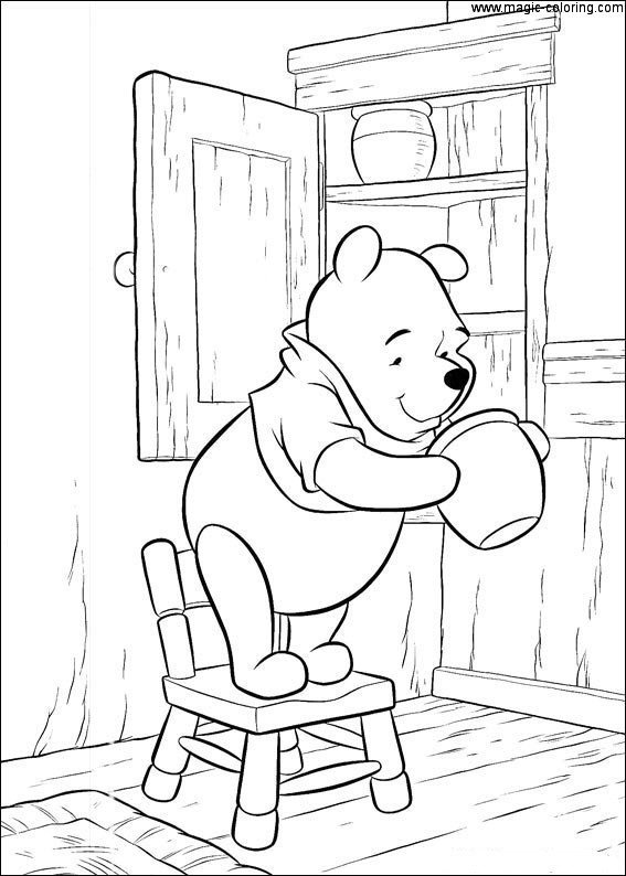 Winnie The Pooh Looking for Honey Coloring