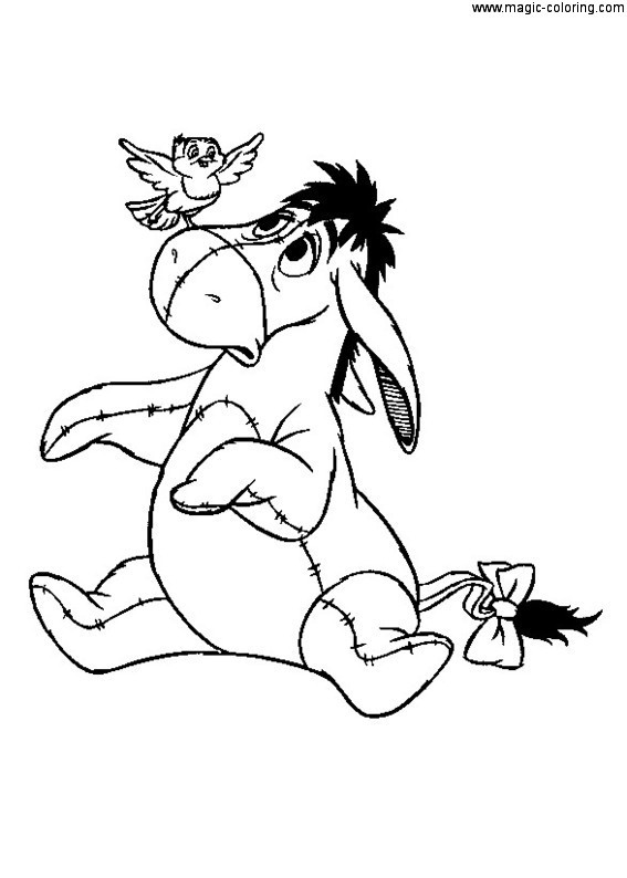 Bird and Eeyore Coloring