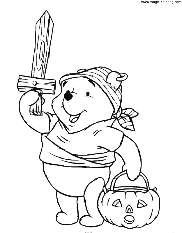 Winnie The Pooh Halloween Coloring