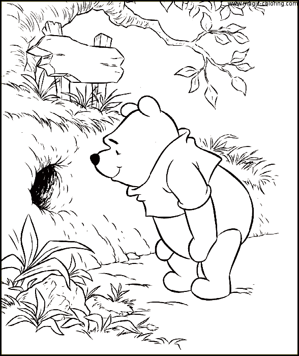 Winnie The Pooh In Rabbit Hole Coloring