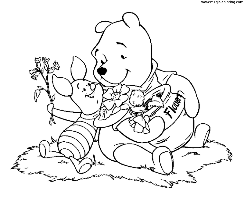Winnie the Pooh And Piglet Coloring