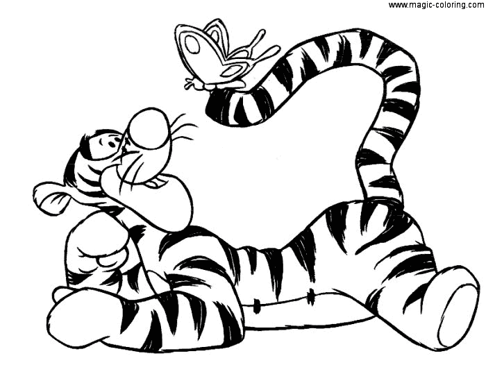 Tigger Too And Butterfly Coloring