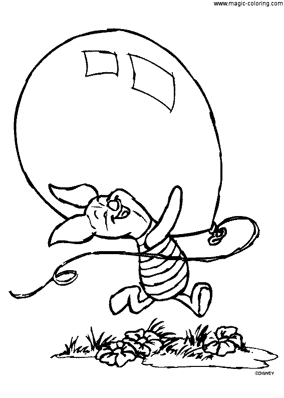 Piglet and Big Baloon Coloring