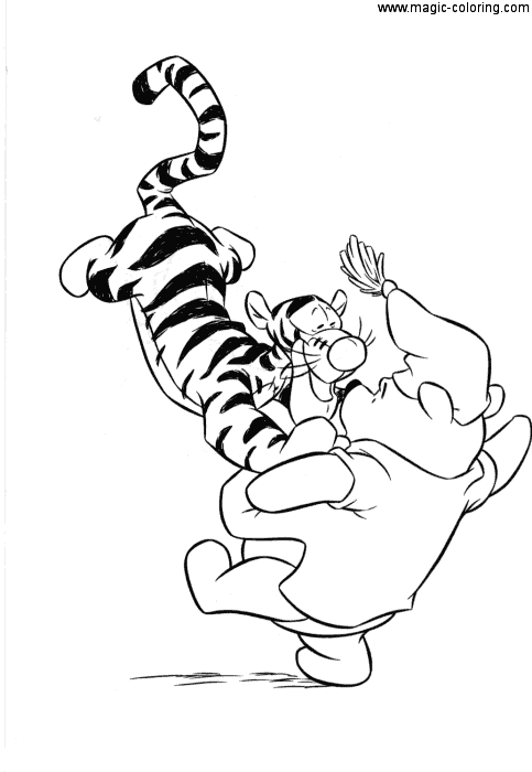 Tigger Too Scared Winnie the Pooh Coloring