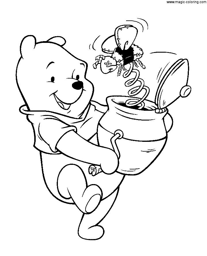 Winnie the Pooh and Bee-In-The-Box Coloring