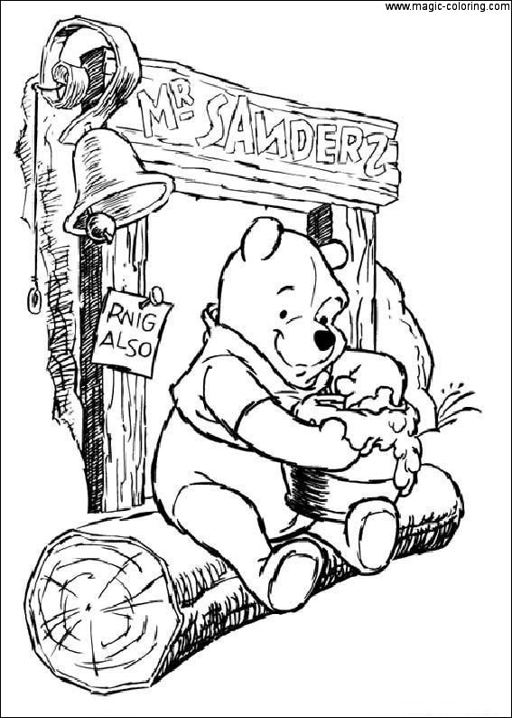Winnie The Pooh Eating Honey Coloring