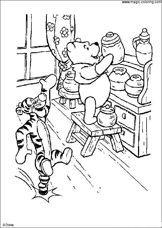 Winnie the Pooh Found Honey Coloring