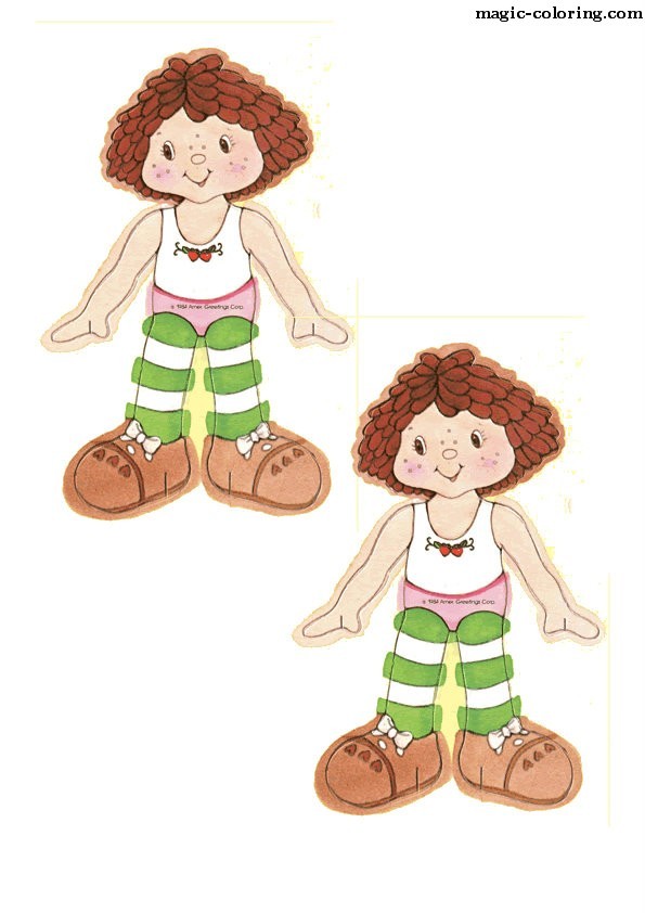 MAGIC-COLORING | Strawberry Shortcake Paper Dolls