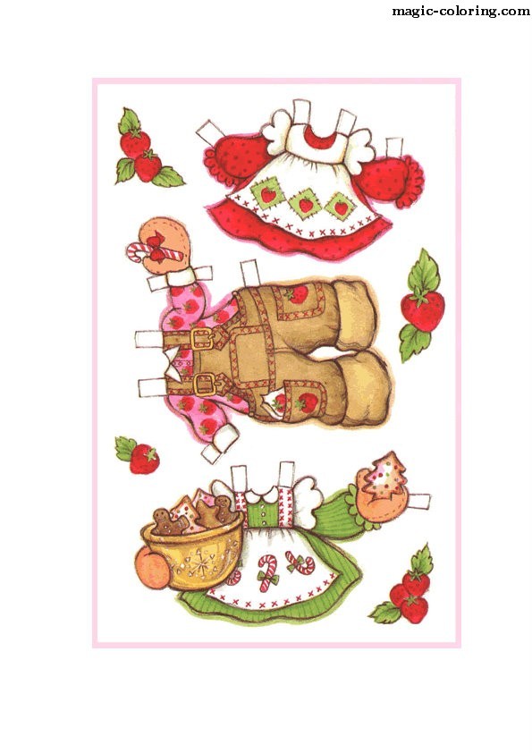 MAGIC-COLORING | Strawberry Shortcake Paper Dolls