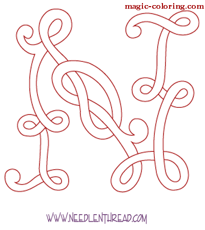 Celtic Monogram letter N Image
