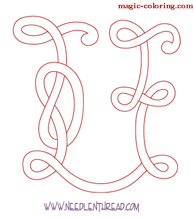 Celtic Monogram letter U Image