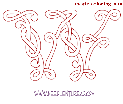 Celtic Monogram letter W Image