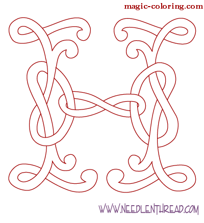 Celtic Monogram letter H Image