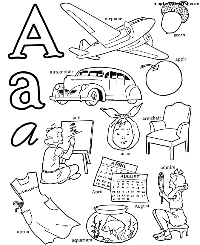 Objects for Fast Coloring with letter A