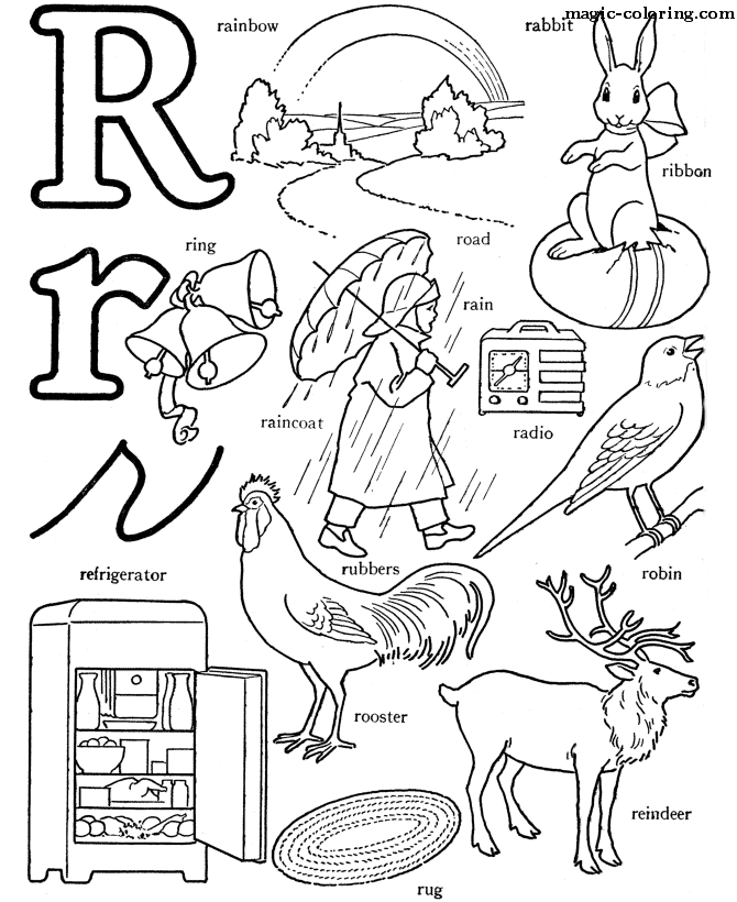 Fast Must Coloring Pages on letter R