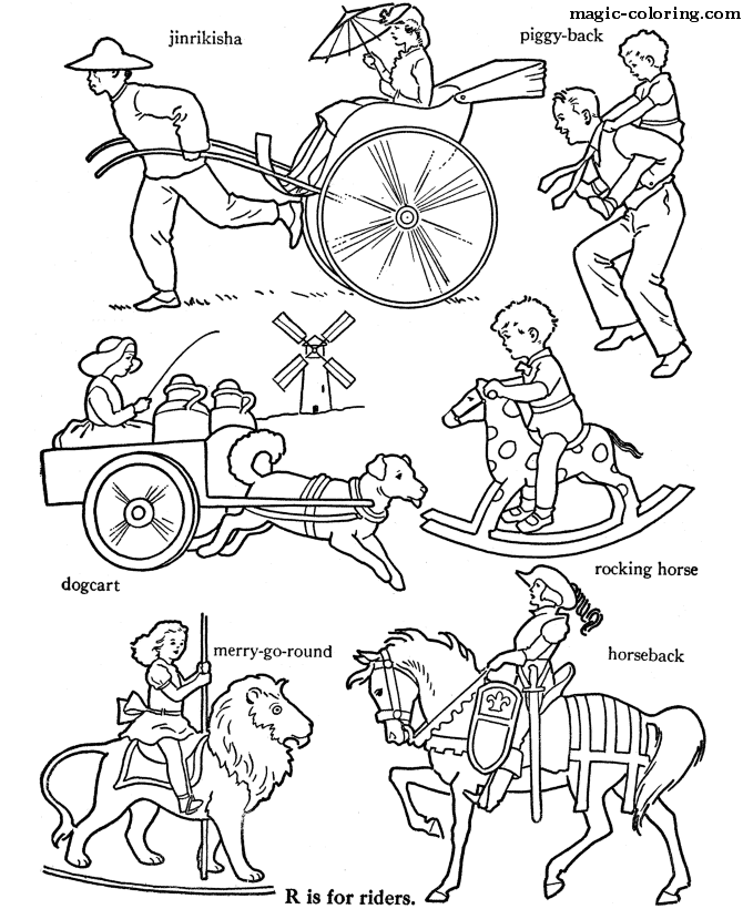 6 Fast Riders Coloring Objects