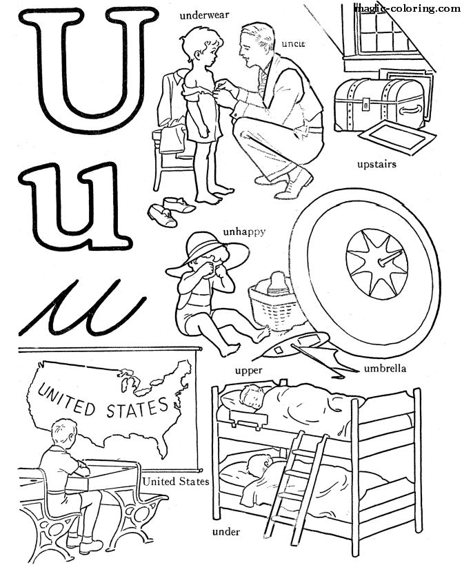 Fast Coloring Pages Starting with letter U