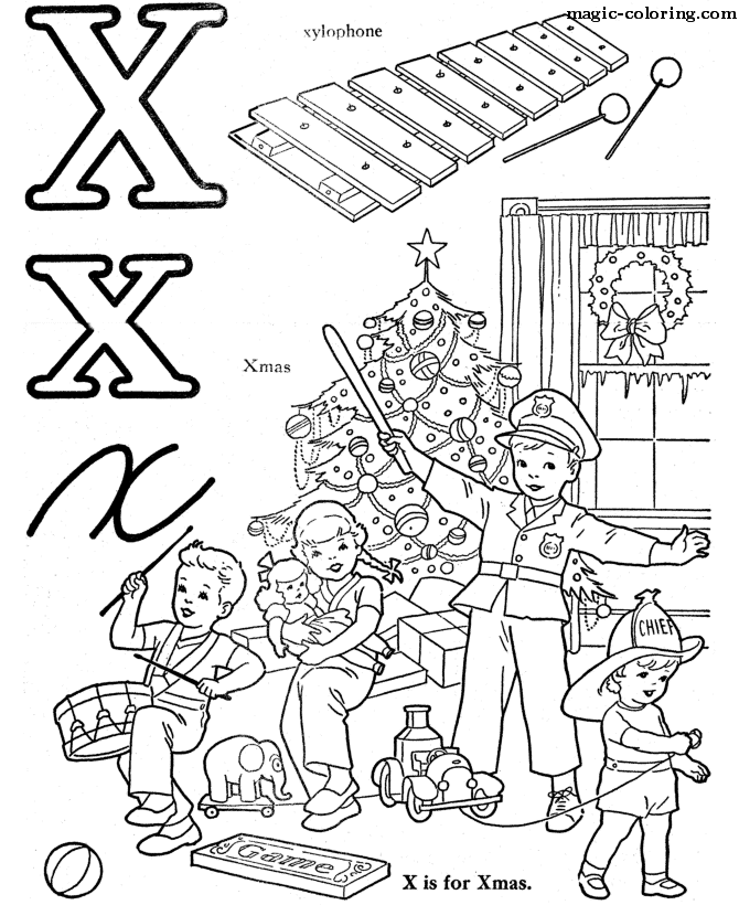 Magic Coloring Coloring Objects Begining With Letter X