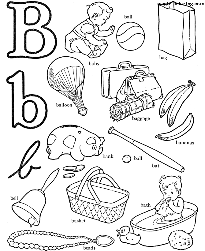 Quick Coloring Pages for letter B