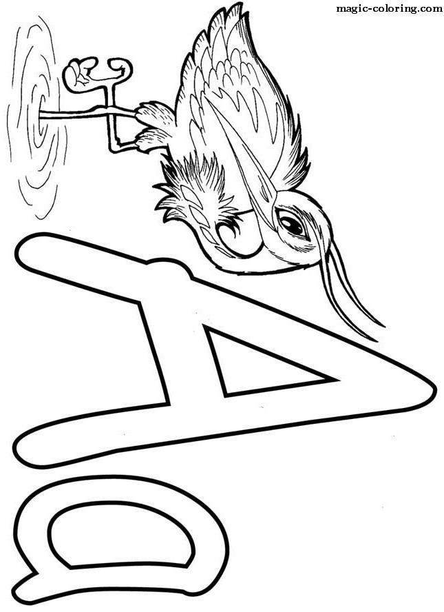 Stork Coloring Image for Russian letter