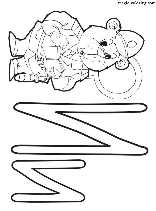 Bear Inspector Coloring Image for Russian letter