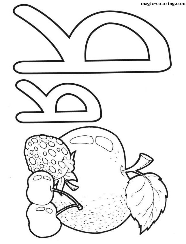 Apple and Berry Coloring Image for Russian letter
