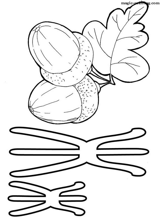 Acorn Coloring Image for Russian letter