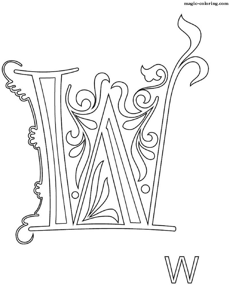 Monogram for letter W
