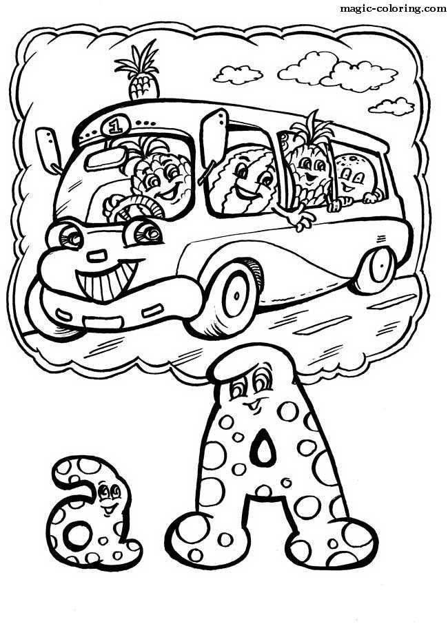 Bus Coloring letter image