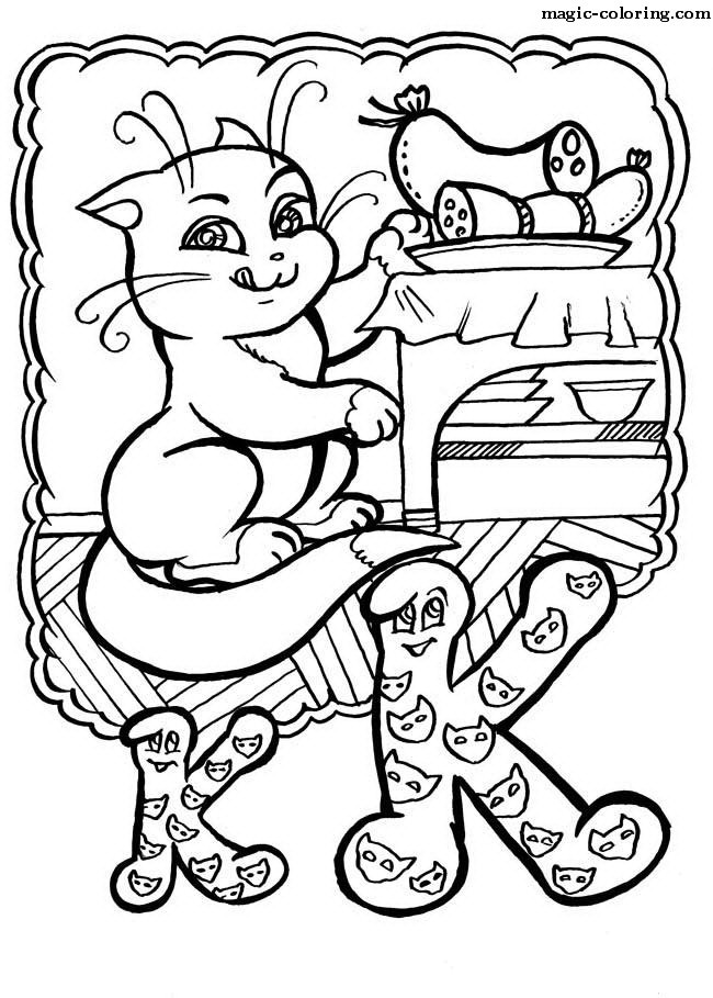 Cat Coloring letter image