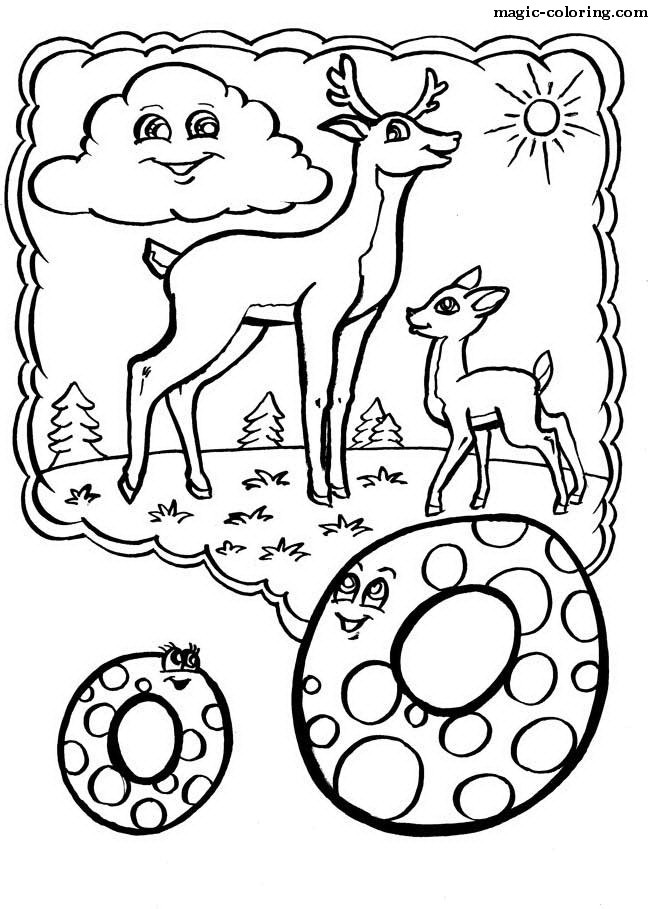 Deer Coloring letter image