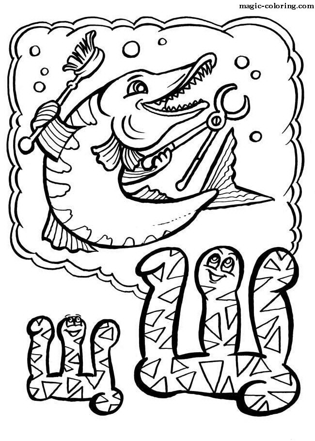 Pike Coloring letter image