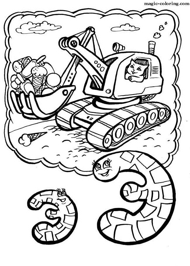 Excavator Coloring letter image