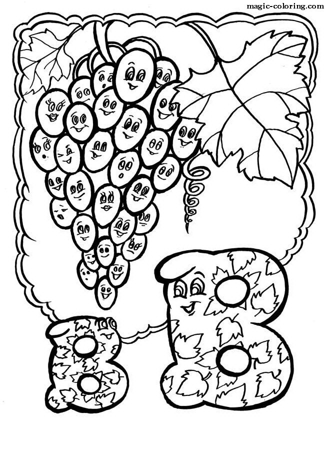 Grapes Coloring letter image