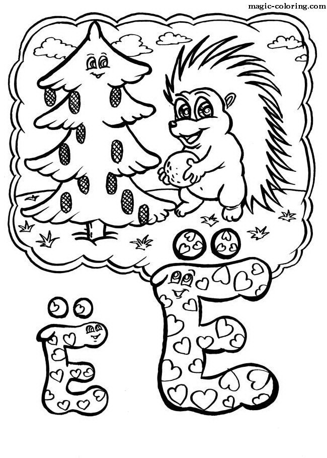 Hedgehog Coloring letter image