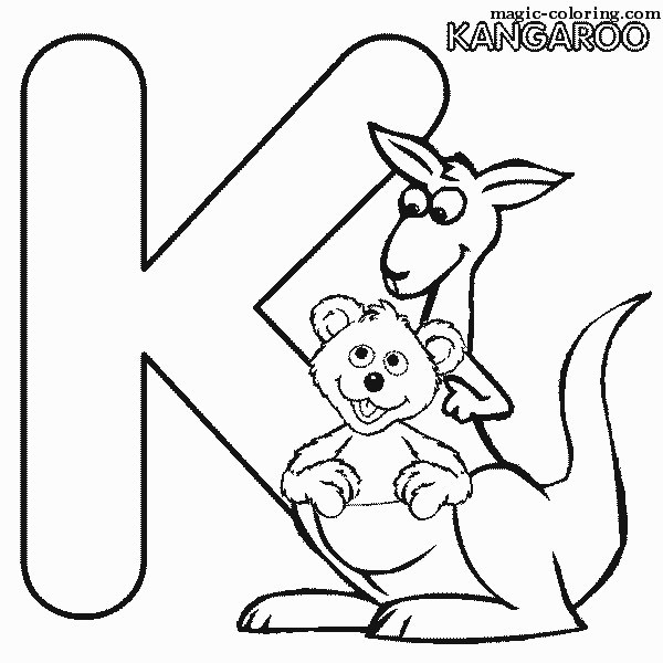 Sesame Street Kangaroo Coloring Image for letter 