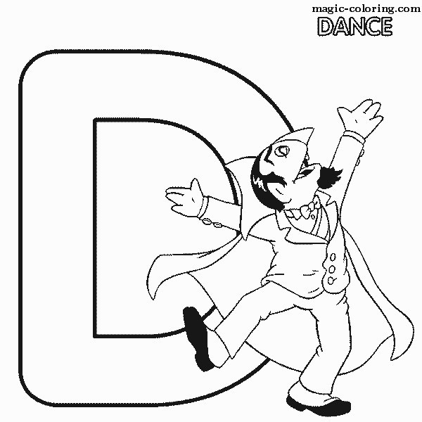Sesame Street Dance Coloring Image for letter 