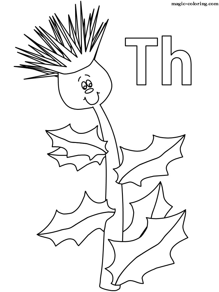 Th for Thistle Flower