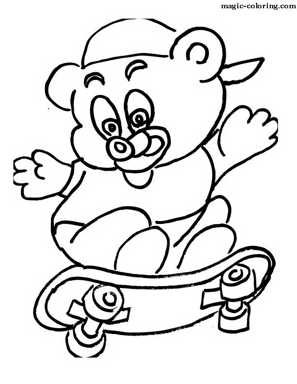 Skating Cartoon Bear